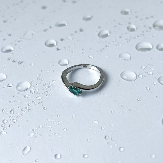 Серебряное кольцо с аквамарином nano 0.383ct