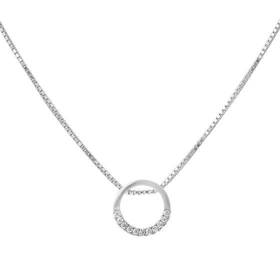 Silver necklace with phianites