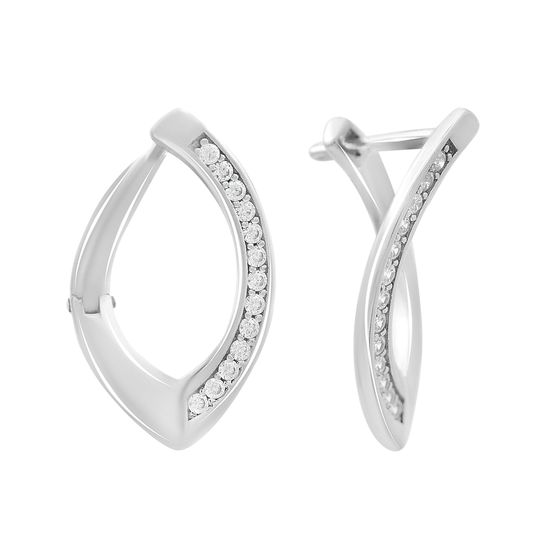 Silver earrings with cubic zirconia