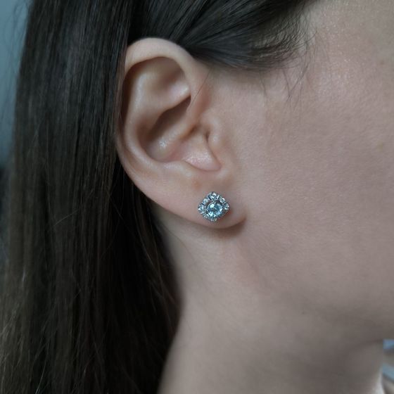 Серебряные серьги с топазом 0.85ct