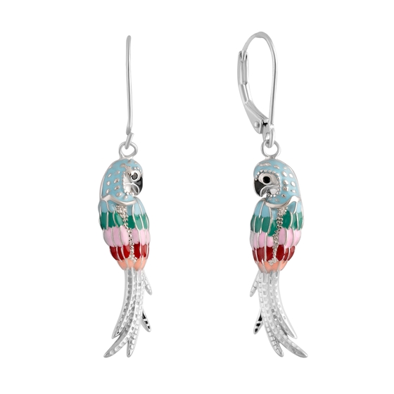 Срібні сережки з емаллю