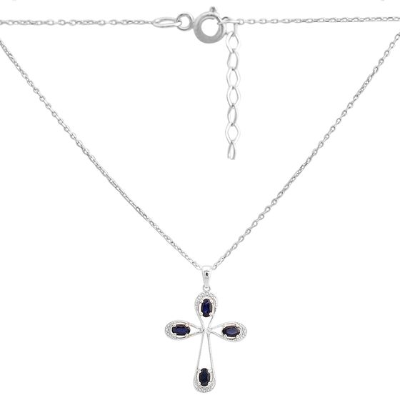 Срібне кольє з сапфіром 1.152ct