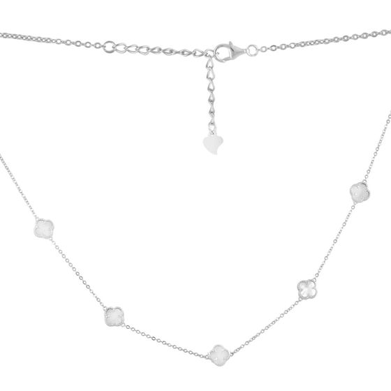 Silver necklace with mother-of-pearl