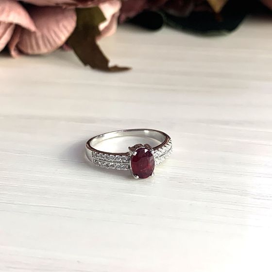 Срібна каблучка з рубіном 1.46ct