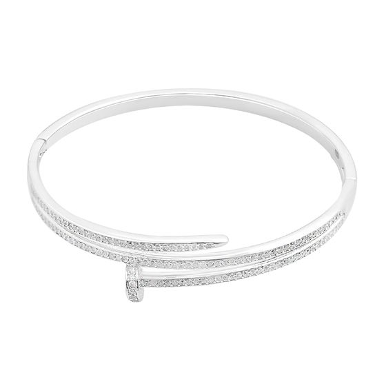 Silver bracelet with phianites