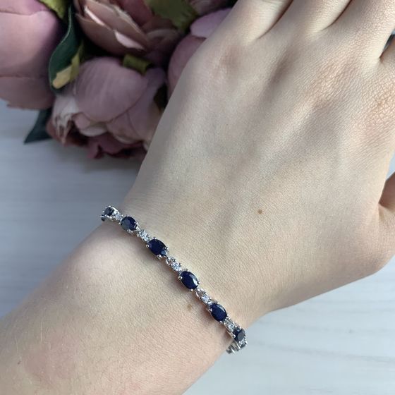 Срібний браслет із сапфіром 7,906 карата