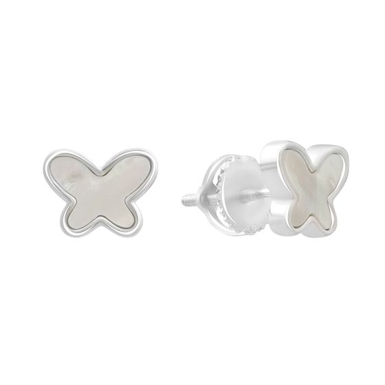 Silver earrings with mother-of-pearl