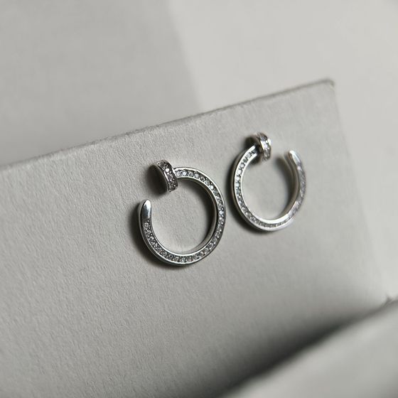 Silver Earrings with Fianites