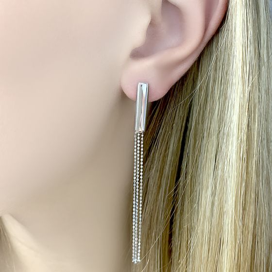 Silver earrings without stones