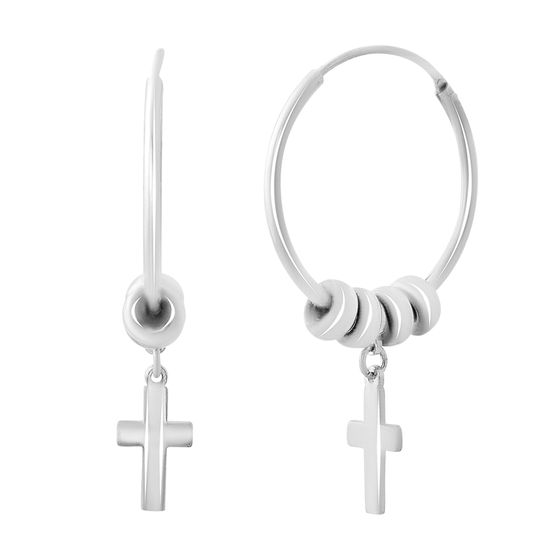 Silver earrings without stones