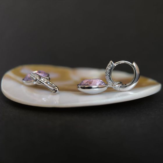 Срібні сережки з фіанітами