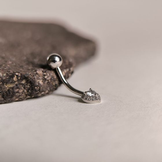 Silver piercing with phianites