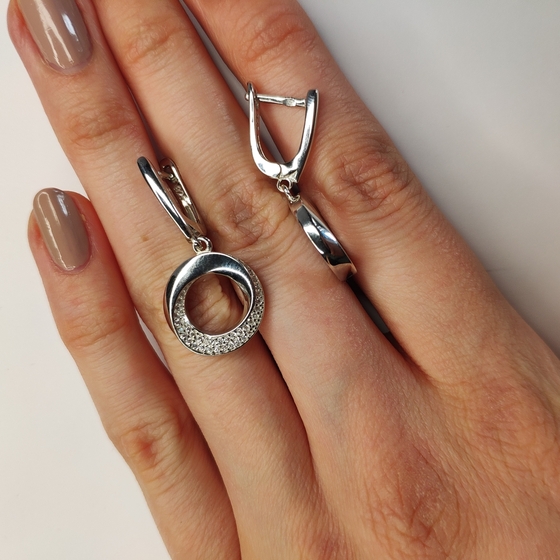 Срібні сережки з фіанітами