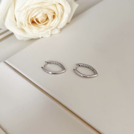 Silver Earrings with Fianites