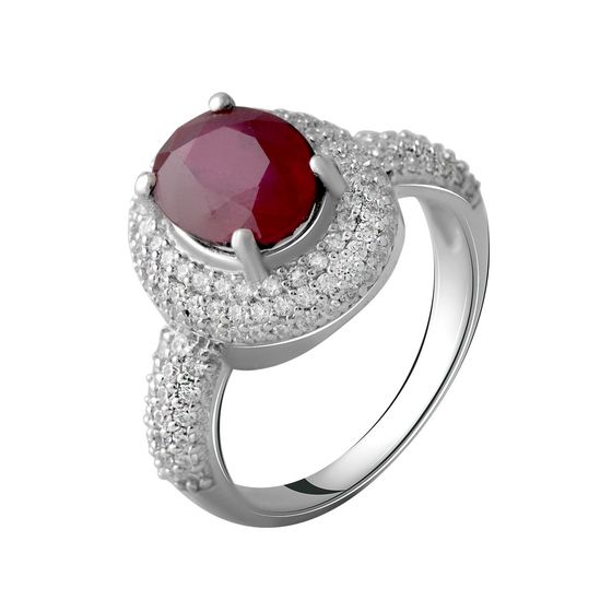 Серебряное кольцо с рубином 5.126ct