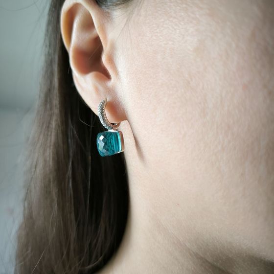 Срібні сережки з фіанітами