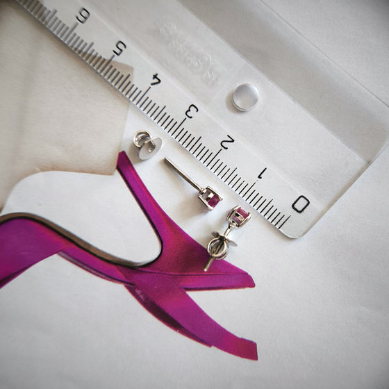 Срібні сережки з рубіном 0.69ct