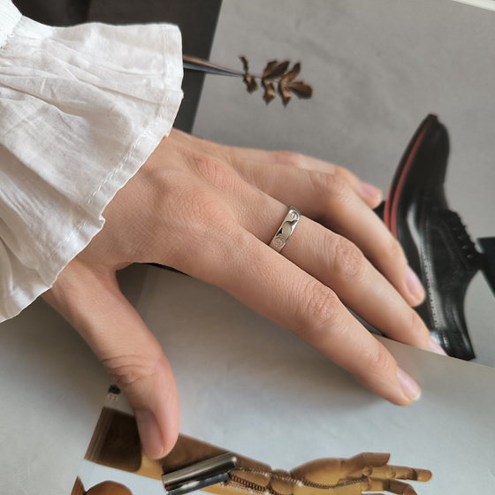 Silver ring with cubic zirconia