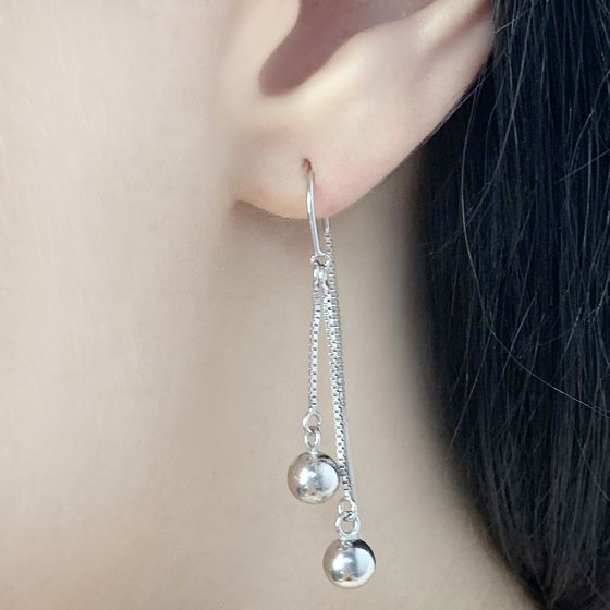 Silver earrings without stones