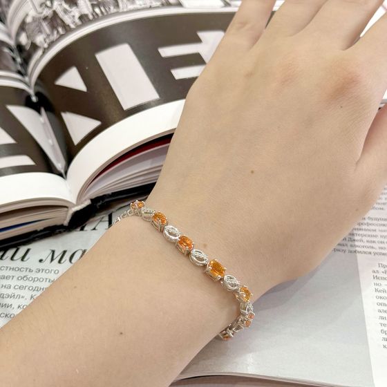 Срібний браслет із золотим кварцом 3.46ct