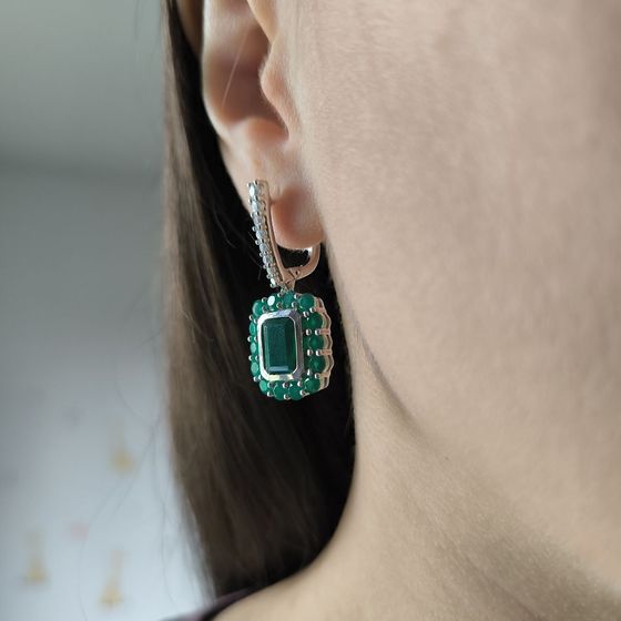 Серебряные серьги с агатом 7.73ct