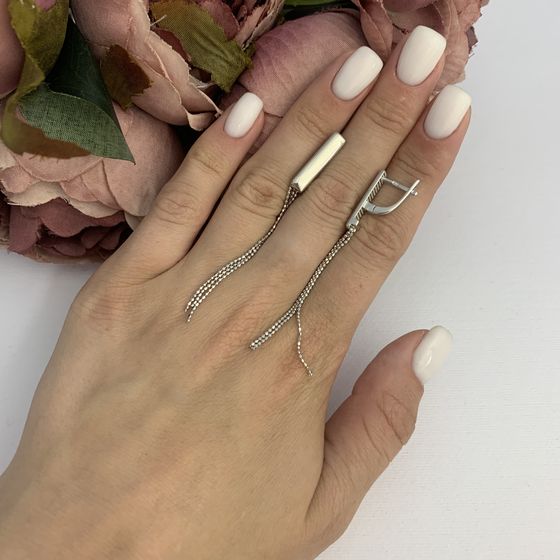 Silver earrings without stones