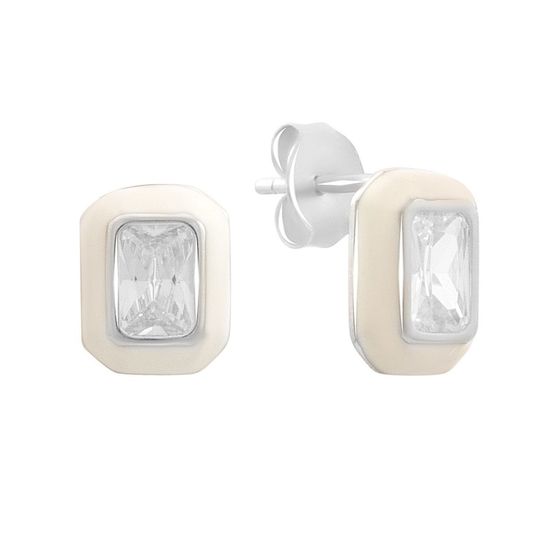 Silver earrings with phianites, semallu
