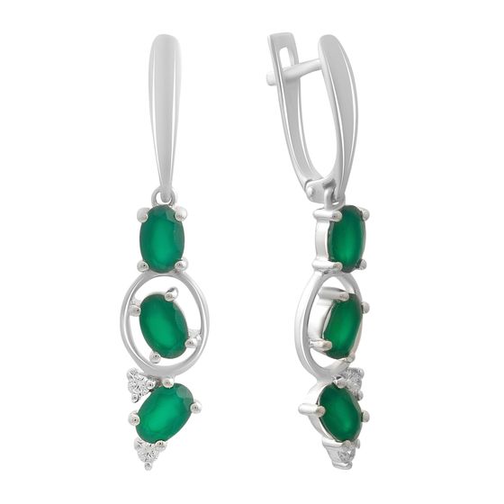 Срібні сережки з агатом 2.76ct