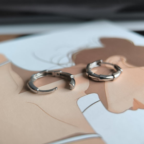 Silver earrings without stones