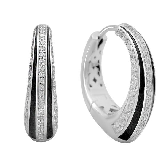 Silver earrings with phianites, semallu