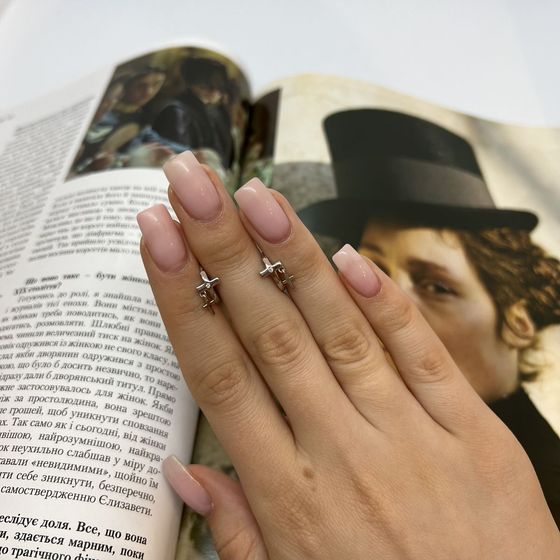 Срібні сережки з фіанітами