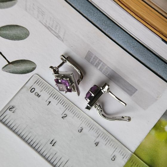 Silver earrings with alexandrite 4.625ct