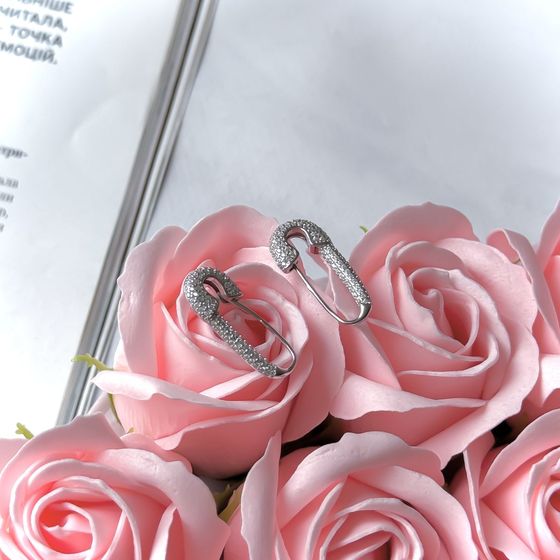 Silver Earrings with Fianites