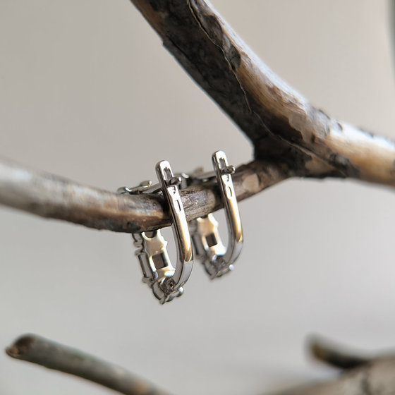 Серебряные серьги с раухтопазом (дымчатым кварцем) 2.26ct