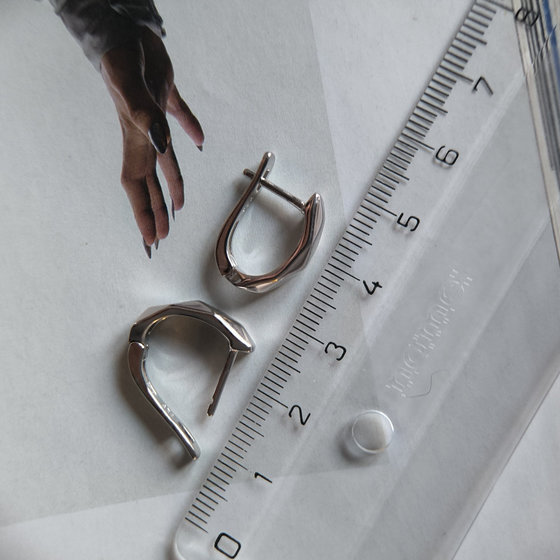 Silver earrings without stones