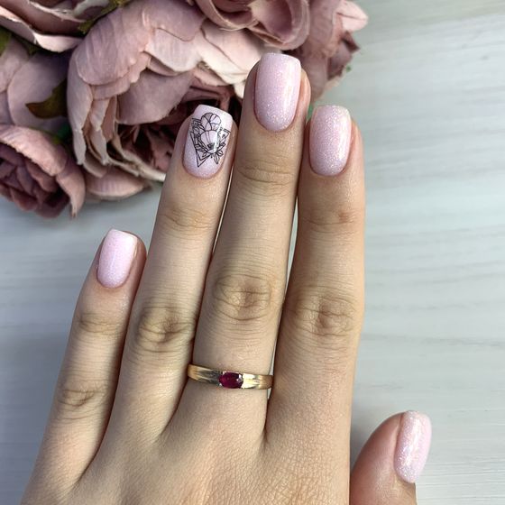 Золотое кольцо с рубином 0.3ct