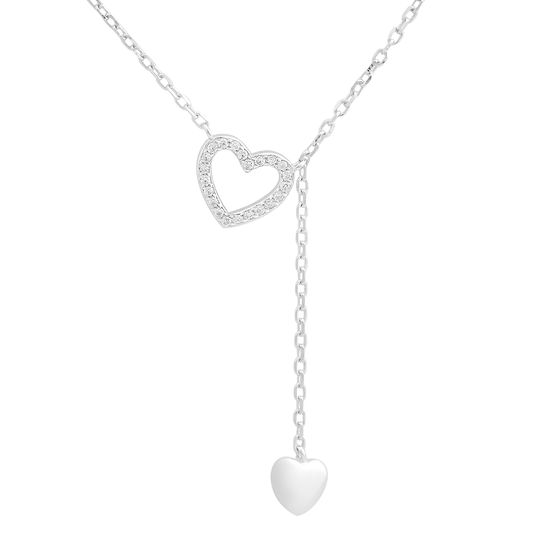 Silver necklace with cubic zirconia