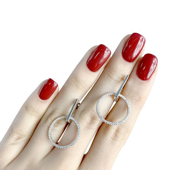 Silver Earrings with Fianites