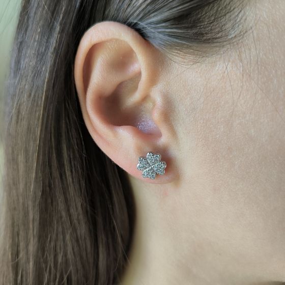 Срібні сережки з фіанітами