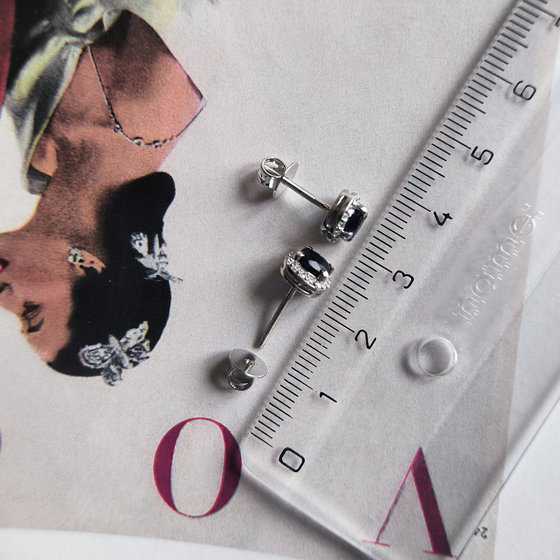 Срібні сережки з сапфіром nano 1.39ct