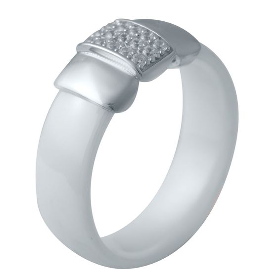 Silver ring with ceramics