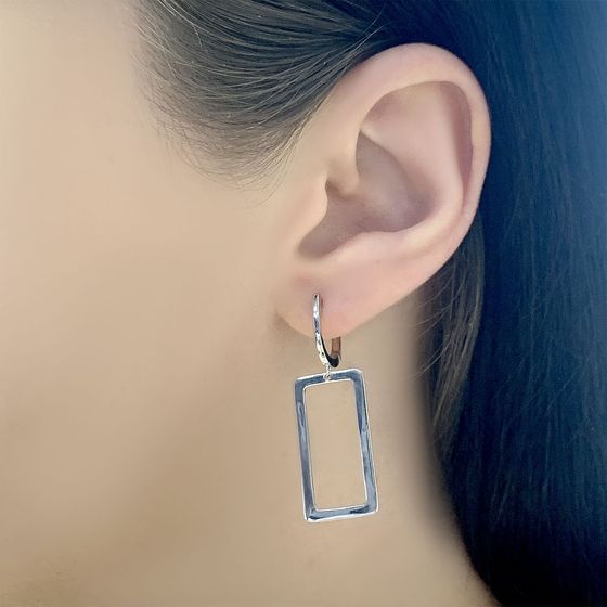 Silver earrings without stones