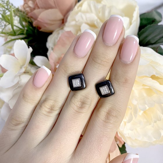 Срібні сережки з керамікою