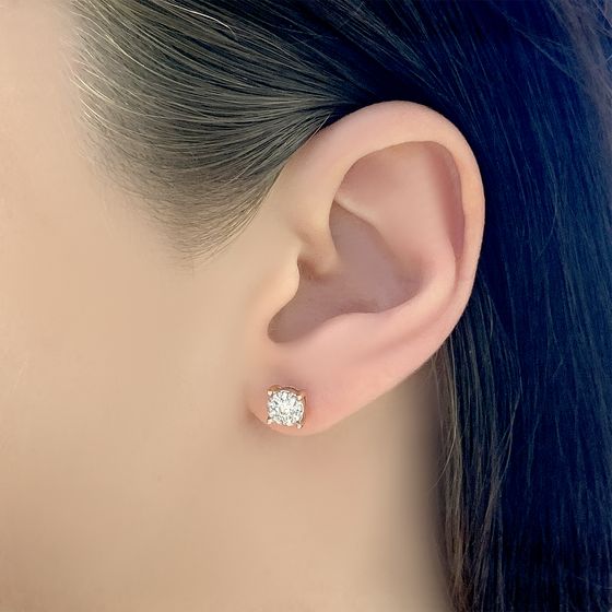 Золотые серьги с бриллиантом 0.4ct, бриллиантом 0.23ct