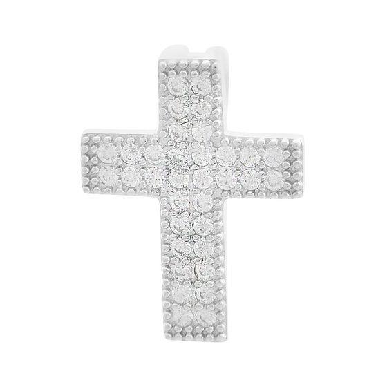Срібний хрестик з фіанітами