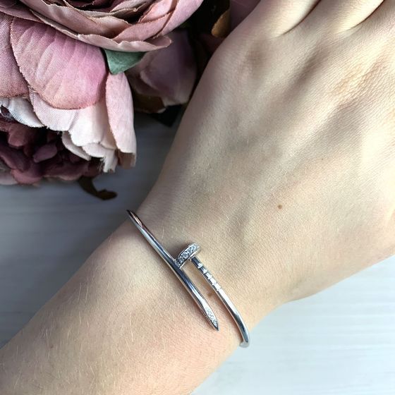 Silver bracelet with phianites