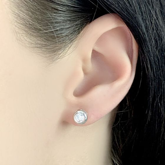 Silver Earrings with Fianites