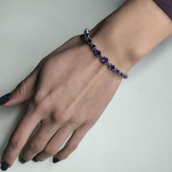 Серебряный браслет с аметистом