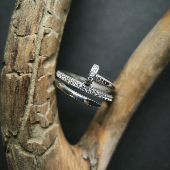 Silver ring with cubic zirconia