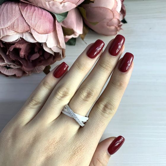 Silver ring with ceramics